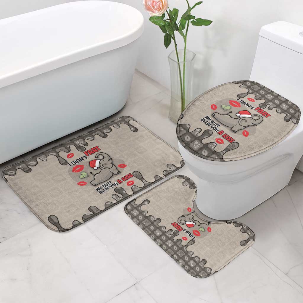 Elephant Christmas Bathroom Set I Did Not Fart My Butt Blew You A Kiss - Wonder Print Shop