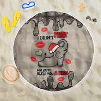 Elephant Christmas Beach Blanket I Did Not Fart My Butt Blew You A Kiss - Wonder Print Shop