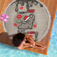 Elephant Christmas Beach Blanket I Did Not Fart My Butt Blew You A Kiss - Wonder Print Shop