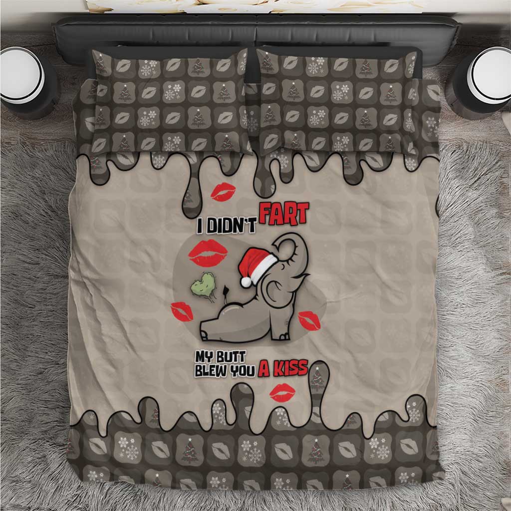 Elephant Christmas Bedding Set I Did Not Fart My Butt Blew You A Kiss - Wonder Print Shop