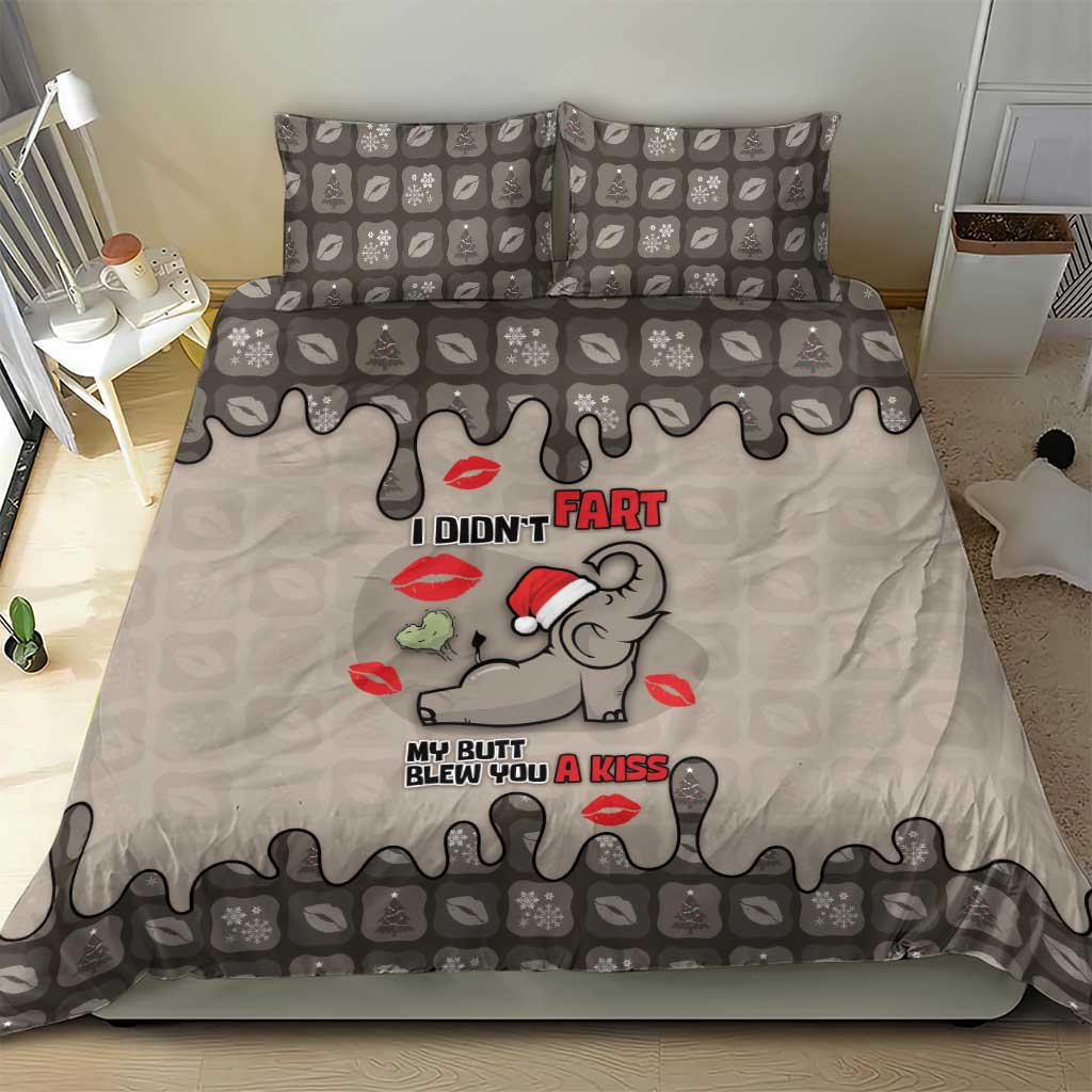 Elephant Christmas Bedding Set I Did Not Fart My Butt Blew You A Kiss - Wonder Print Shop