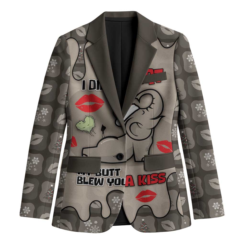 Elephant Christmas Blazer I Did Not Fart My Butt Blew You A Kiss - Wonder Print Shop