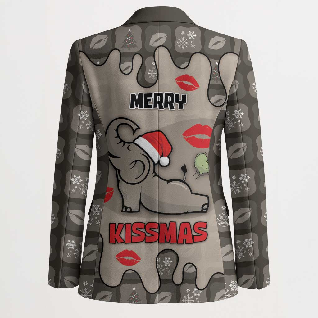 Elephant Christmas Blazer I Did Not Fart My Butt Blew You A Kiss - Wonder Print Shop