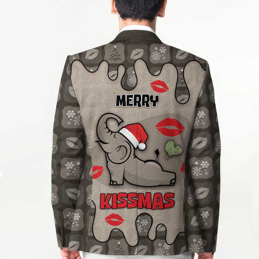 Elephant Christmas Blazer I Did Not Fart My Butt Blew You A Kiss - Wonder Print Shop