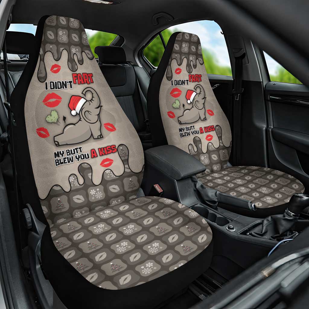 Elephant Christmas Car Seat Cover I Did Not Fart My Butt Blew You A Kiss - Wonder Print Shop