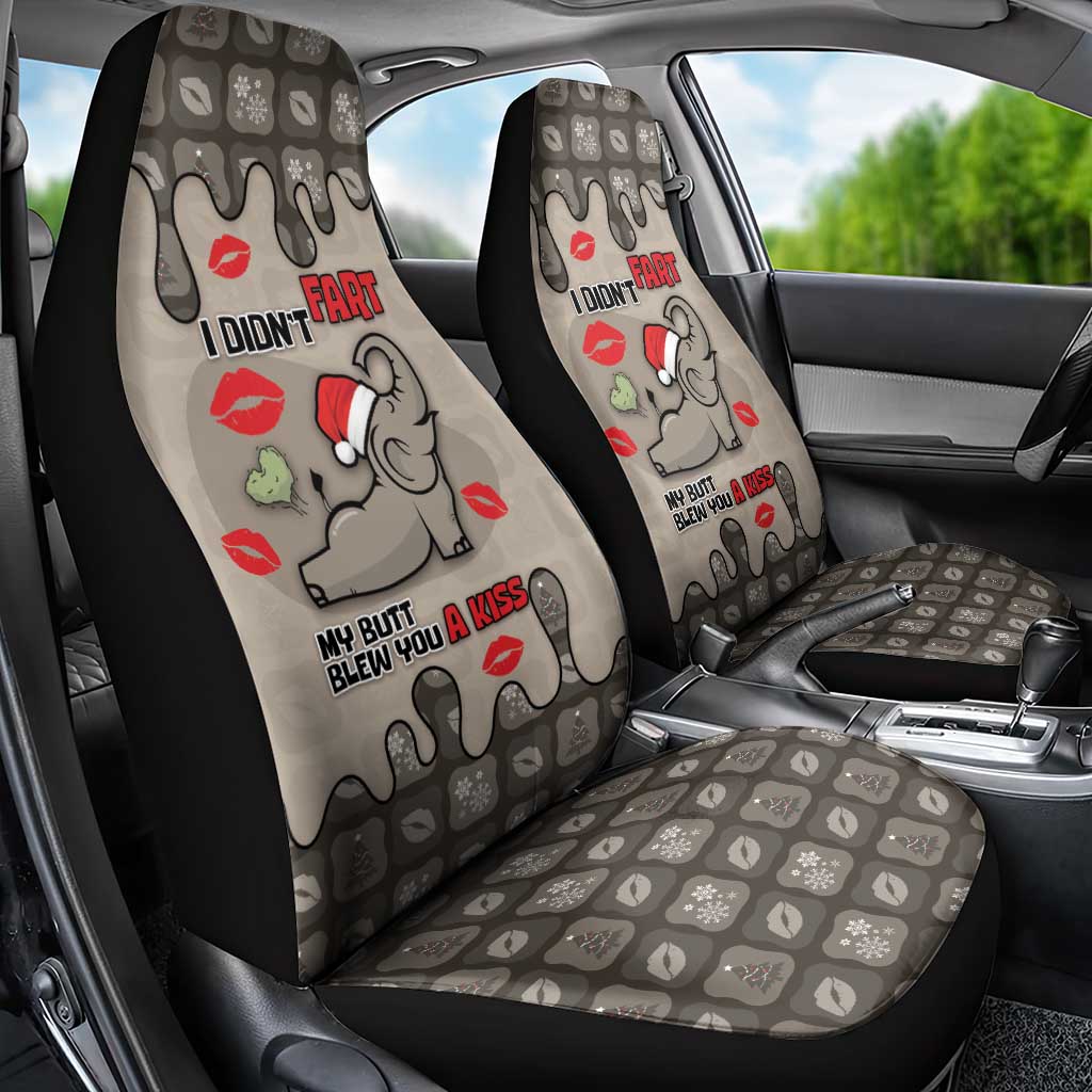 Elephant Christmas Car Seat Cover I Did Not Fart My Butt Blew You A Kiss - Wonder Print Shop
