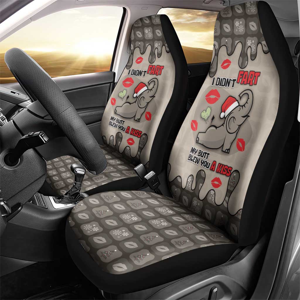 Elephant Christmas Car Seat Cover I Did Not Fart My Butt Blew You A Kiss - Wonder Print Shop