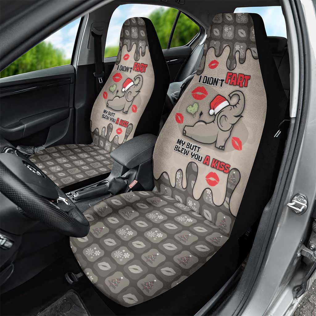 Elephant Christmas Car Seat Cover I Did Not Fart My Butt Blew You A Kiss - Wonder Print Shop