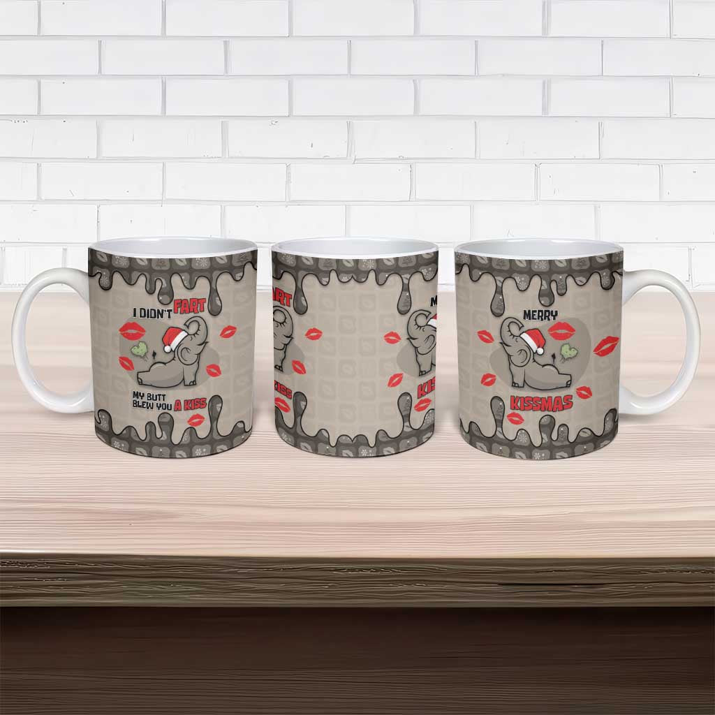 Elephant Christmas Ceramic Mug I Did Not Fart My Butt Blew You A Kiss - Wonder Print Shop