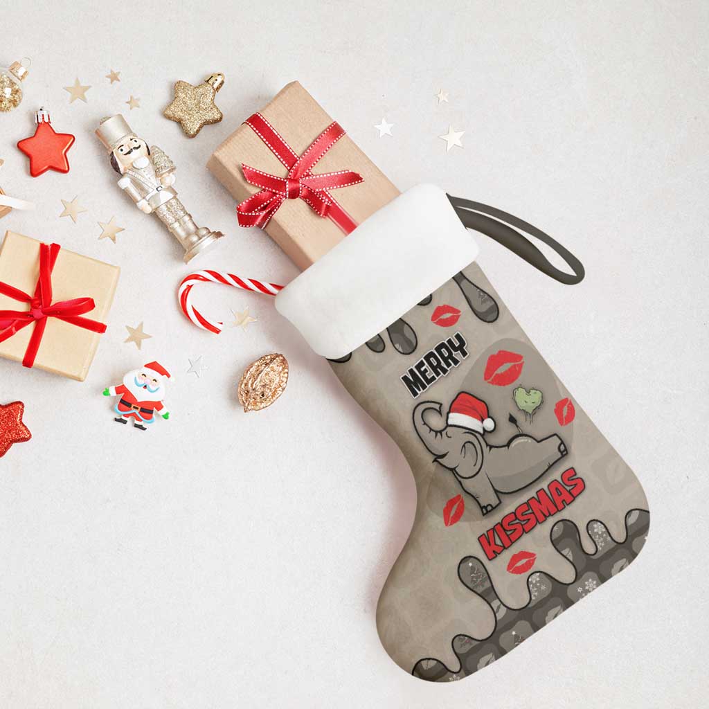 Elephant Christmas Stocking I Did Not Fart My Butt Blew You A Kiss - Wonder Print Shop