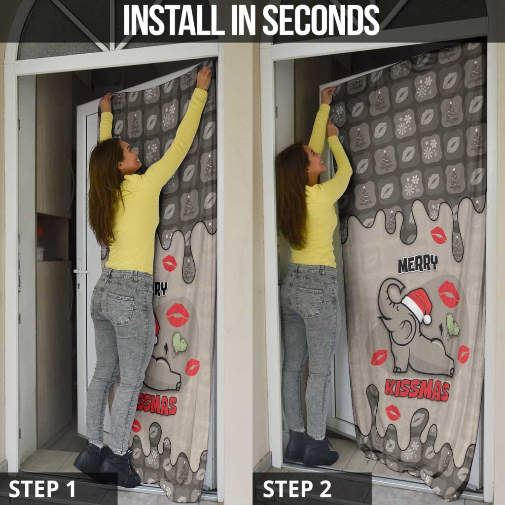 Elephant Christmas Door Cover I Did Not Fart My Butt Blew You A Kiss - Wonder Print Shop