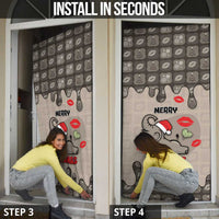 Elephant Christmas Door Cover I Did Not Fart My Butt Blew You A Kiss - Wonder Print Shop