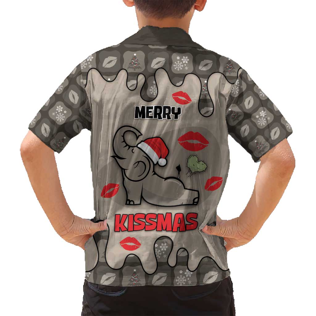 Elephant Christmas Family Matching Long Sleeve Bodycon Dress and Hawaiian Shirt I Did Not Fart My Butt Blew You A Kiss - Wonder Print Shop