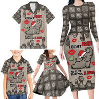 Elephant Christmas Family Matching Long Sleeve Bodycon Dress and Hawaiian Shirt I Did Not Fart My Butt Blew You A Kiss - Wonder Print Shop