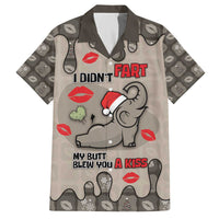 Elephant Christmas Family Matching Off The Shoulder Long Sleeve Dress and Hawaiian Shirt I Did Not Fart My Butt Blew You A Kiss - Wonder Print Shop