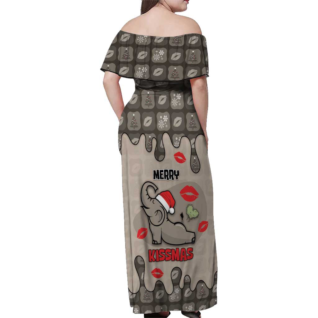 Elephant Christmas Family Matching Off Shoulder Maxi Dress and Hawaiian Shirt I Did Not Fart My Butt Blew You A Kiss - Wonder Print Shop