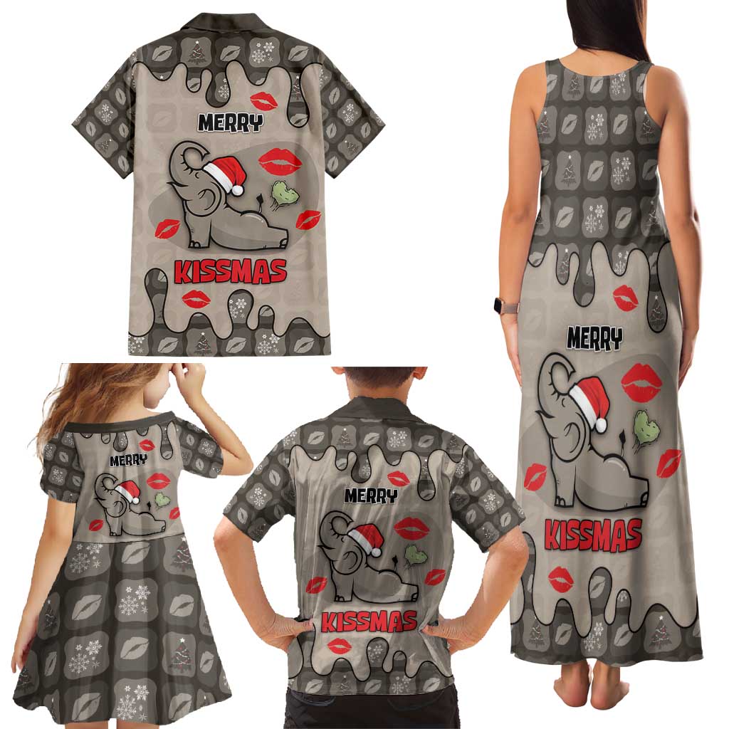 Elephant Christmas Family Matching Tank Maxi Dress and Hawaiian Shirt I Did Not Fart My Butt Blew You A Kiss - Wonder Print Shop