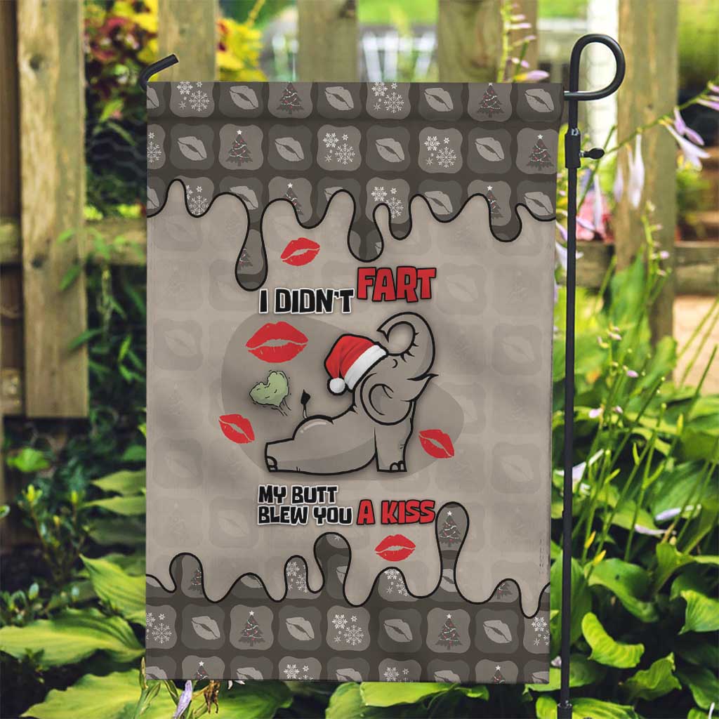 Elephant Christmas Garden Flag I Did Not Fart My Butt Blew You A Kiss - Wonder Print Shop