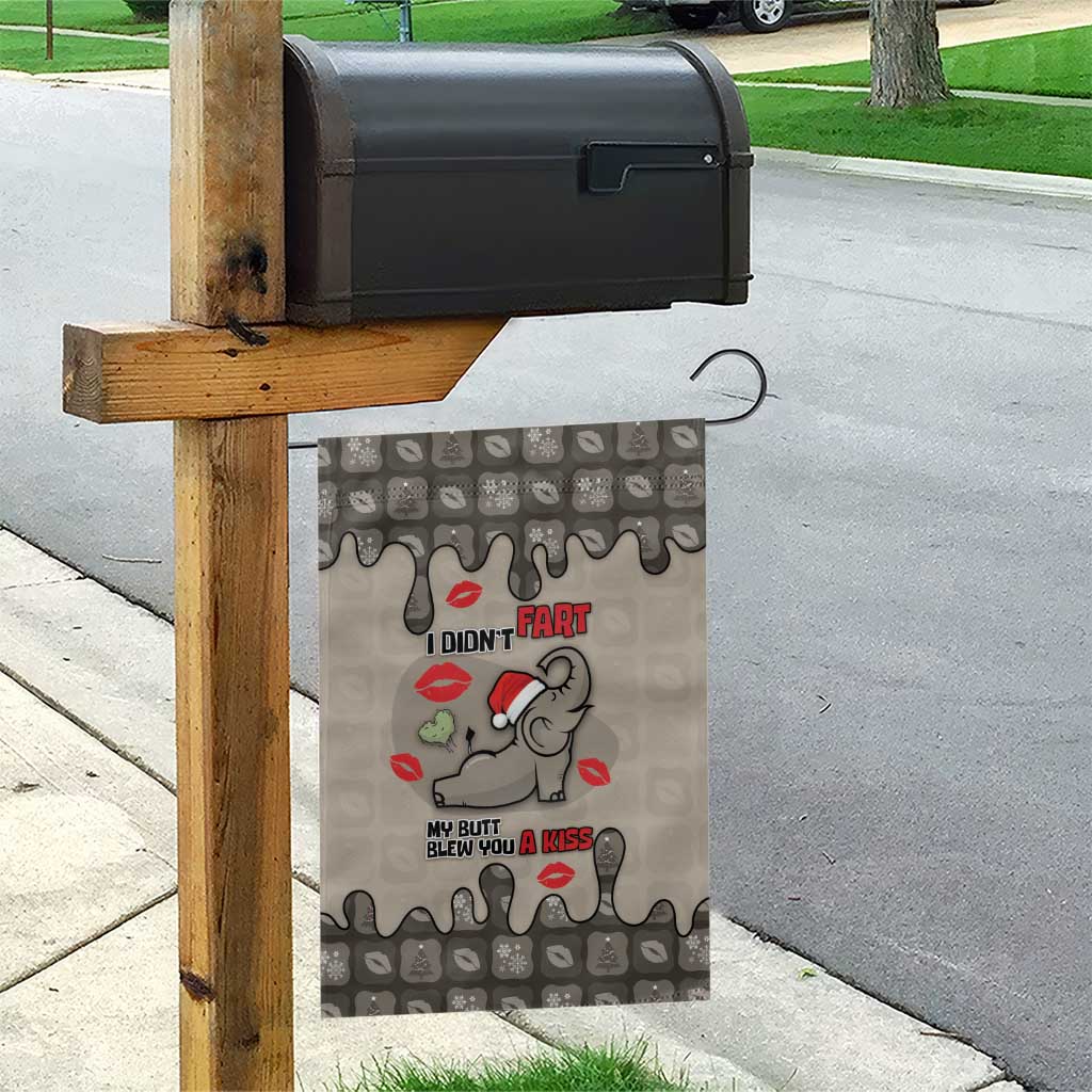 Elephant Christmas Garden Flag I Did Not Fart My Butt Blew You A Kiss - Wonder Print Shop