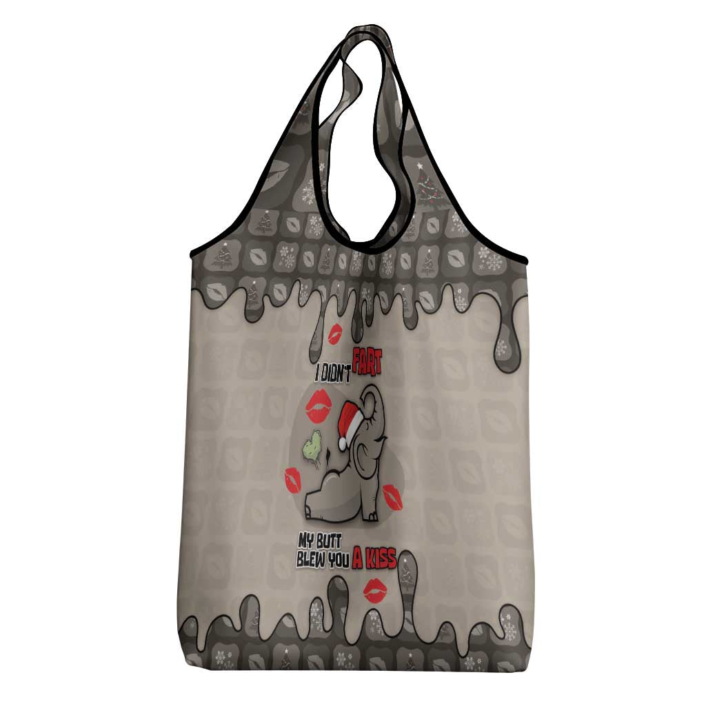 Elephant Christmas Grocery Bag I Did Not Fart My Butt Blew You A Kiss - Wonder Print Shop