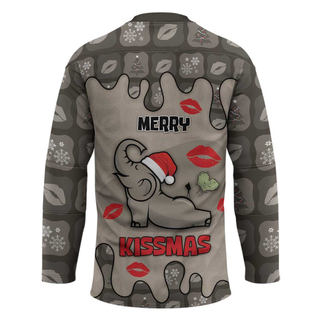 Elephant Christmas Hockey Jersey I Did Not Fart My Butt Blew You A Kiss - Wonder Print Shop
