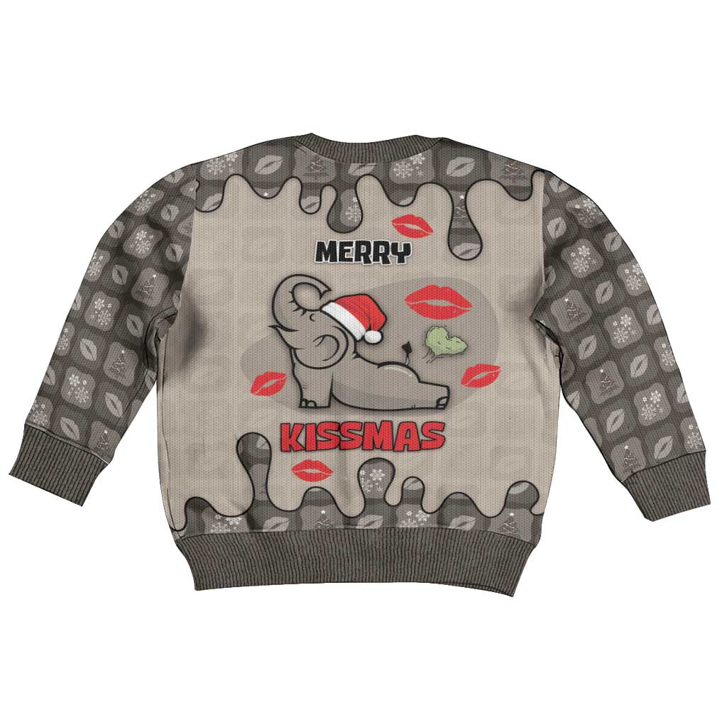 Elephant Christmas Kid Ugly Christmas Sweater I Did Not Fart My Butt Blew You A Kiss - Wonder Print Shop