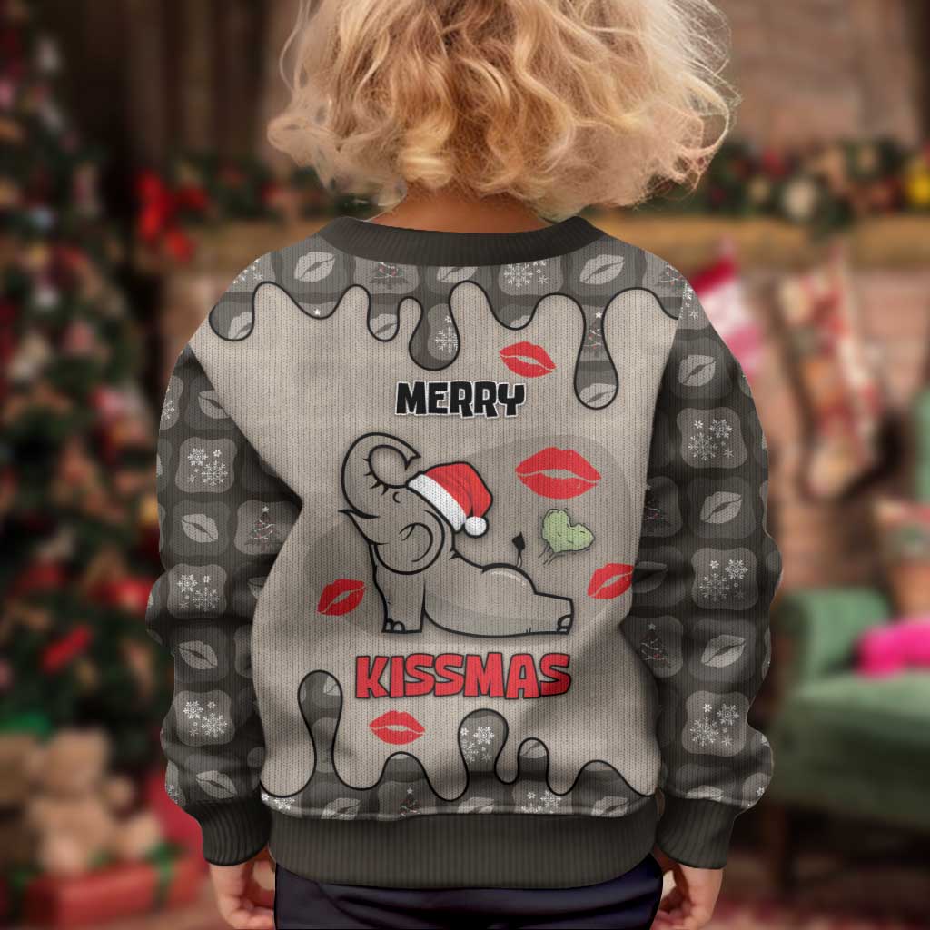 Elephant Christmas Kid Ugly Christmas Sweater I Did Not Fart My Butt Blew You A Kiss - Wonder Print Shop