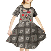 Elephant Christmas Kid Short Sleeve Dress I Did Not Fart My Butt Blew You A Kiss - Wonder Print Shop