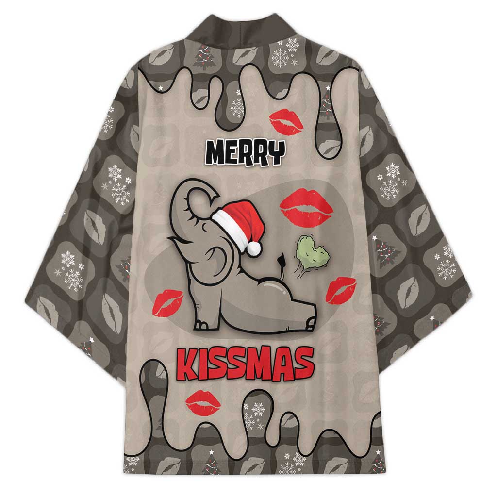 Elephant Christmas Kimono I Did Not Fart My Butt Blew You A Kiss - Wonder Print Shop