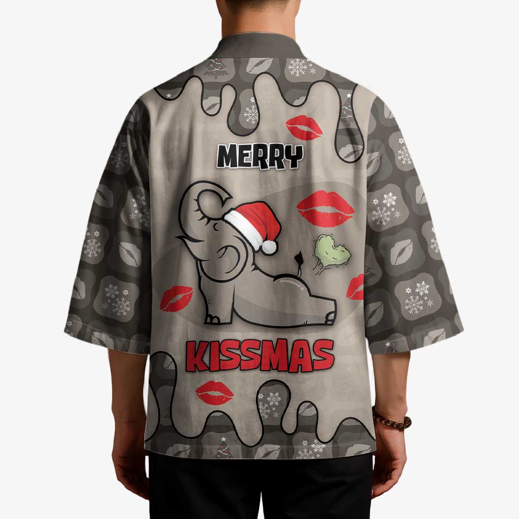 Elephant Christmas Kimono I Did Not Fart My Butt Blew You A Kiss - Wonder Print Shop