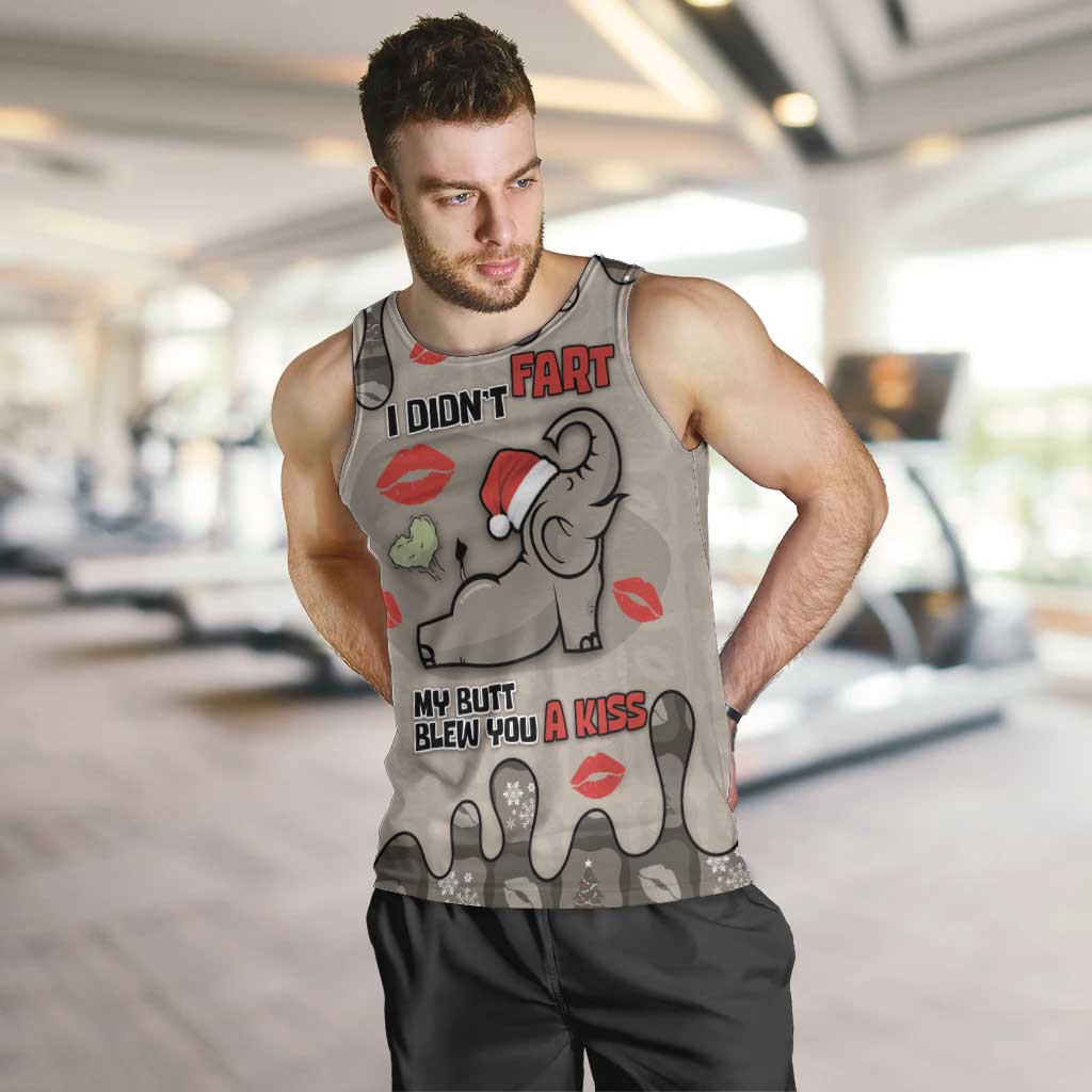 Elephant Christmas Men Tank Top I Did Not Fart My Butt Blew You A Kiss - Wonder Print Shop