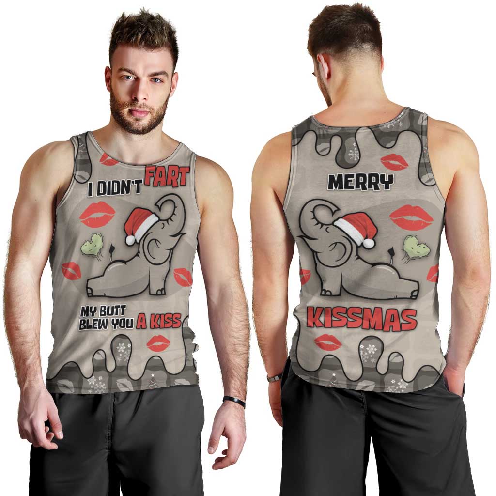 Elephant Christmas Men Tank Top I Did Not Fart My Butt Blew You A Kiss - Wonder Print Shop