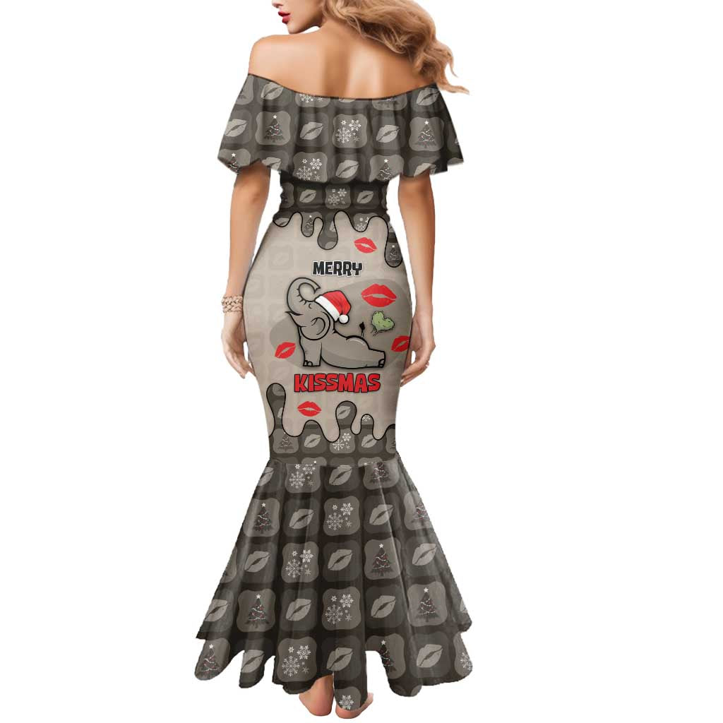 Elephant Christmas Mermaid Dress I Did Not Fart My Butt Blew You A Kiss - Wonder Print Shop