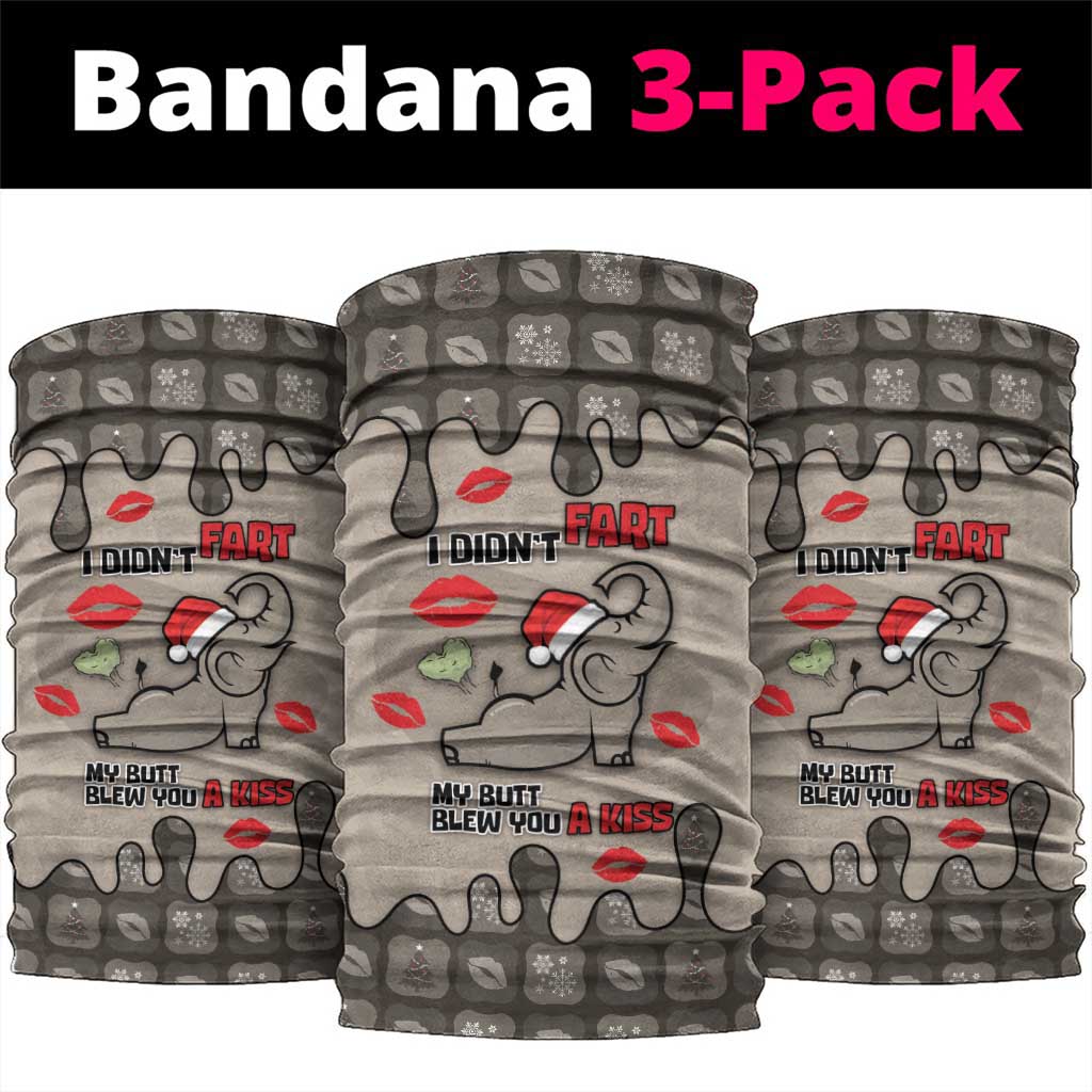 Elephant Christmas Neck Gaiter I Did Not Fart My Butt Blew You A Kiss - Wonder Print Shop