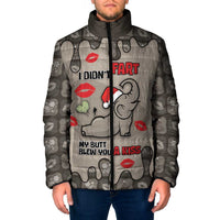 Elephant Christmas Padded Jacket I Did Not Fart My Butt Blew You A Kiss - Wonder Print Shop