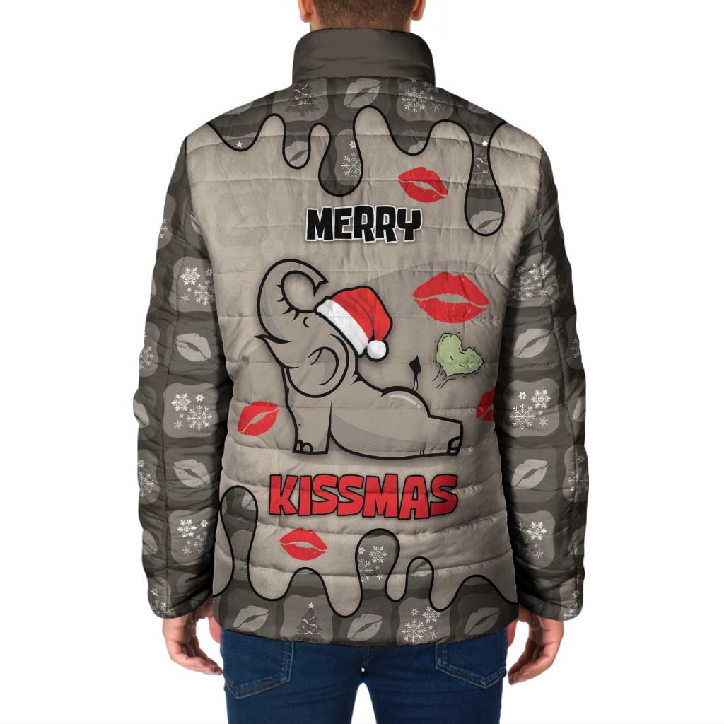 Elephant Christmas Padded Jacket I Did Not Fart My Butt Blew You A Kiss - Wonder Print Shop