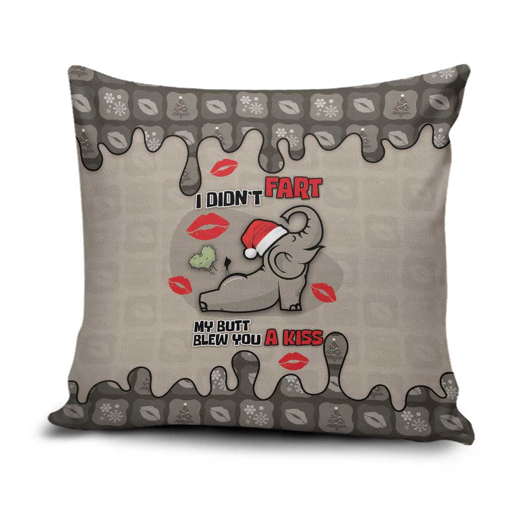 Elephant Christmas Pillow Cover I Did Not Fart My Butt Blew You A Kiss - Wonder Print Shop
