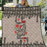 Elephant Christmas Quilt I Did Not Fart My Butt Blew You A Kiss - Wonder Print Shop