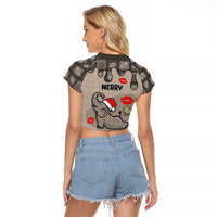 Elephant Christmas Raglan Cropped T Shirt I Did Not Fart My Butt Blew You A Kiss - Wonder Print Shop