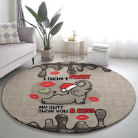 Elephant Christmas Round Carpet I Did Not Fart My Butt Blew You A Kiss - Wonder Print Shop