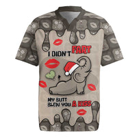 Elephant Christmas Rugby Jersey I Did Not Fart My Butt Blew You A Kiss - Wonder Print Shop