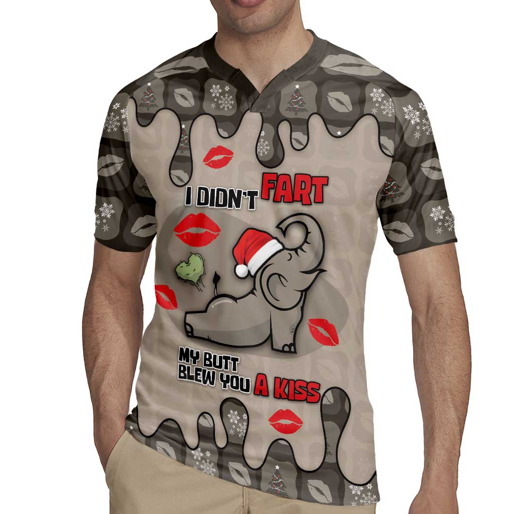 Elephant Christmas Rugby Jersey I Did Not Fart My Butt Blew You A Kiss - Wonder Print Shop