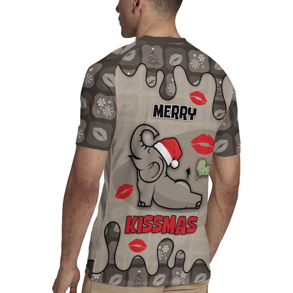 Elephant Christmas Rugby Jersey I Did Not Fart My Butt Blew You A Kiss - Wonder Print Shop