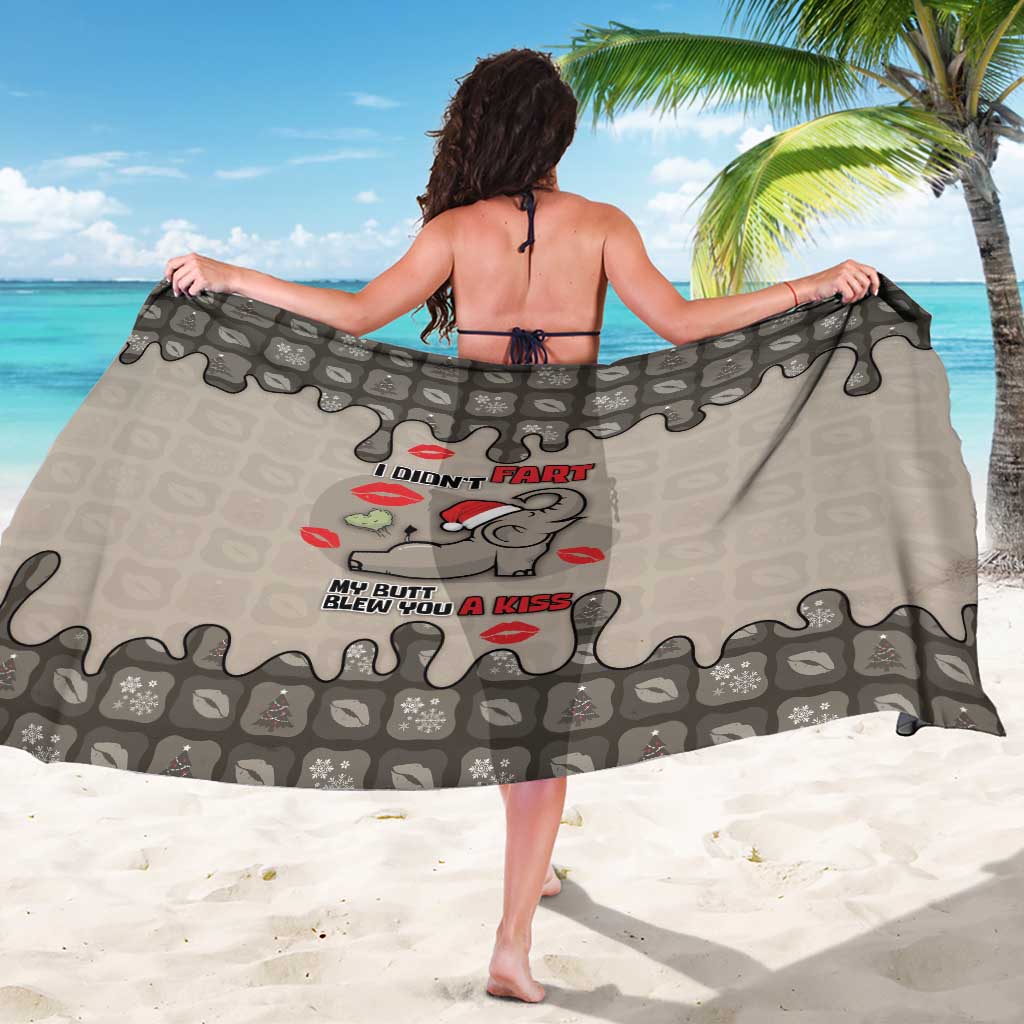 Elephant Christmas Sarong I Did Not Fart My Butt Blew You A Kiss - Wonder Print Shop