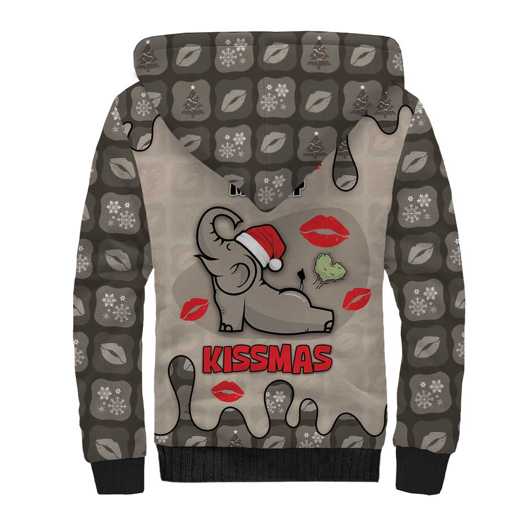 Elephant Christmas Sherpa Hoodie I Did Not Fart My Butt Blew You A Kiss - Wonder Print Shop