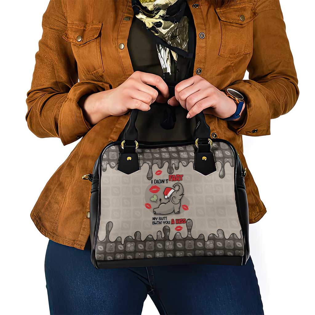 Elephant Christmas Shoulder Handbag I Did Not Fart My Butt Blew You A Kiss - Wonder Print Shop