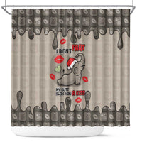 Elephant Christmas Shower Curtain I Did Not Fart My Butt Blew You A Kiss - Wonder Print Shop