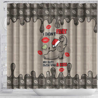 Elephant Christmas Shower Curtain I Did Not Fart My Butt Blew You A Kiss - Wonder Print Shop