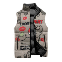 Elephant Christmas Sleeveless Puffer Jacket I Did Not Fart My Butt Blew You A Kiss - Wonder Print Shop