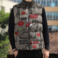 Elephant Christmas Sleeveless Puffer Jacket I Did Not Fart My Butt Blew You A Kiss - Wonder Print Shop